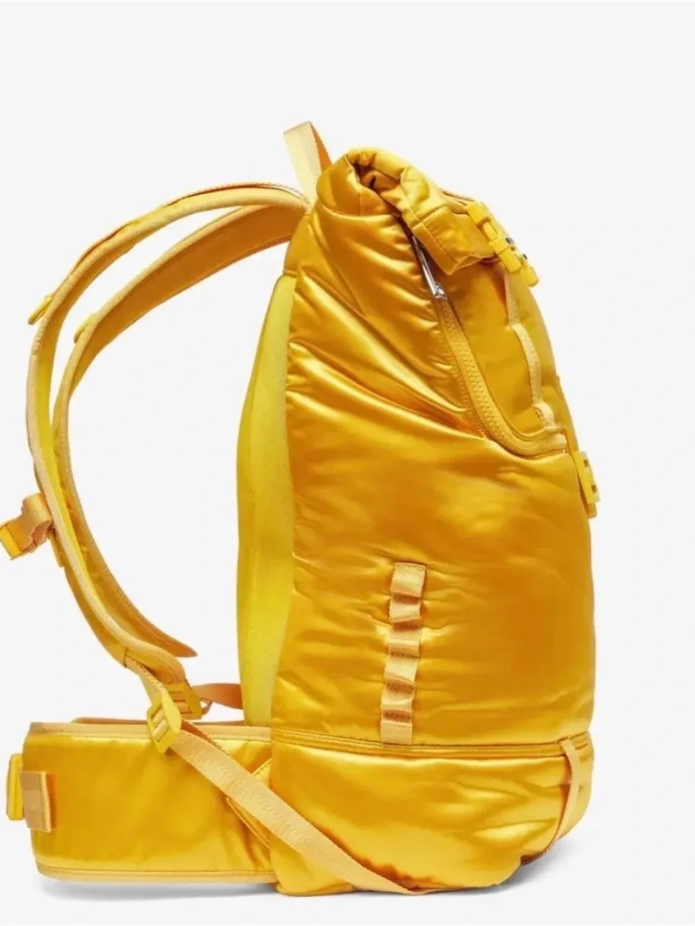 Fendi Bright Yellow Roll-Top Nylon Backpack